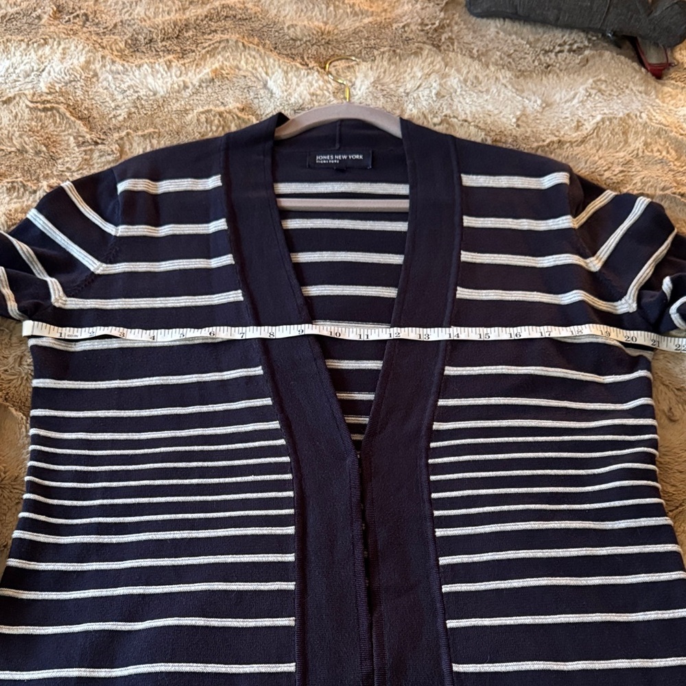 Jones New York Striped Cardigan L – Timeless Layering Piece - Picture 4 of 6